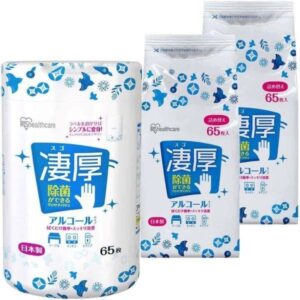 【408ポイント還元中】【本体1個＋詰め替え2個】凄厚ウェットティッシュ アルコール 厚手 65枚入