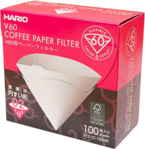 V60用 ペーパーフィルター02 （箱） ホワイト VCF-02-100WK