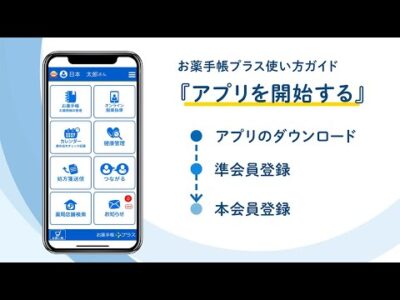 『お薬手帳プラス 使い方ガイド』アプリを開始する
